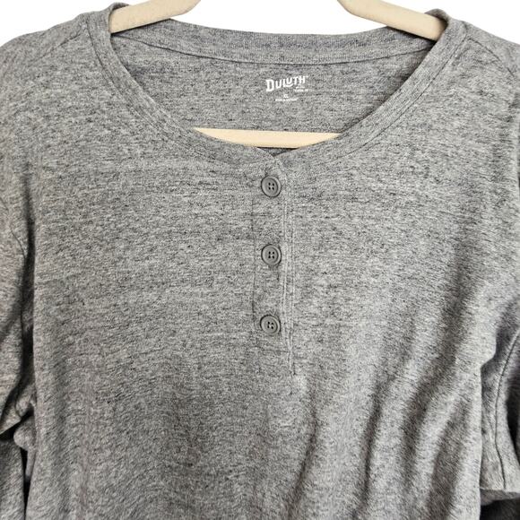 Duluth Trading Co. Shirt Gray Long Sleeve Henley Shirt Men XL Pullover Shirt - Picture 2 of 8